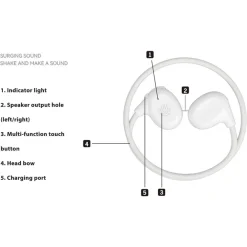 CUFFIE A CONDUZIONE OSSEA BLUETOOTH 5.3 IMPERMEABILI IPX6 SPORTIVE WIRELESS CORSA