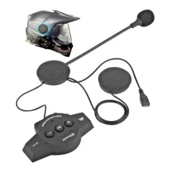 CUFFIE AURICOLARI BLUETOOTH PER INTERNO CASCO DA MOTOCICLETTA MOTO CON MICROFONO