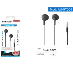 CUFFIE AURICOLARI IN-EAR CONNETTORE AUX 3,5MM PER SMARTPHONE SUONO 4D AU-9T004