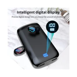 CUFFIE AURICOLARI POWER BANK STEREO HI-FI PER MUSICA WIRELESS Q66 TWS BLUETOOTH