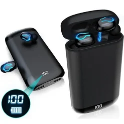 CUFFIE AURICOLARI POWER BANK STEREO HI-FI PER MUSICA WIRELESS Q66 TWS BLUETOOTH