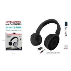 CUFFIE BLUETOOTH MICROFONO AUTONOMIA 15 ORE SMARTPHONE MUSICA MAXTECH CU-BT006