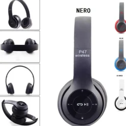 CUFFIE BLUETOOTH STEREO P47 PER SMARTPHONE E COMPUTER WIRELESS
