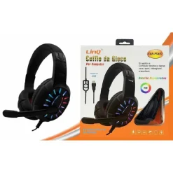 CUFFIE DA GIOCO HEADSET CON MICROFONO LED RGB GAMING USB PER PC COMPUTER EAR-PS407