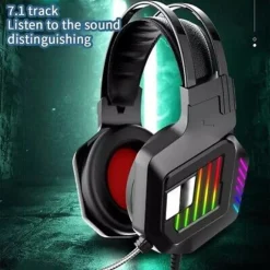 CUFFIE GAMING DA GIOCO STEREO BASS CON MICROFONO LUCI A LED RGB PER PS4 PC QE8