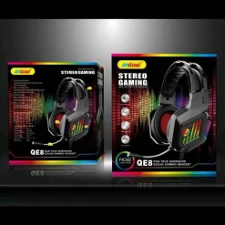 CUFFIE GAMING DA GIOCO STEREO BASS CON MICROFONO LUCI A LED RGB PER PS4 PC QE8