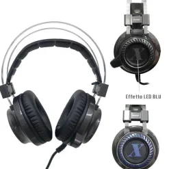 CUFFIE GAMING PER PC PS4 XBOX ONE CONTROLLO VOLUME E MICROFONO USB AUX CERBERUS