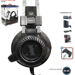 CUFFIE GAMING PER PC PS4 XBOX ONE CONTROLLO VOLUME E MICROFONO USB AUX CERBERUS