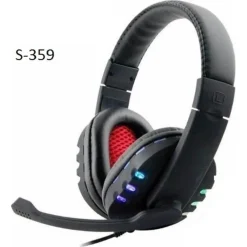 CUFFIE GIOCO GAMING OVER-EAR STEREO PORTA USB LUCI LED RGB PER PC PS3 PS4 S-359