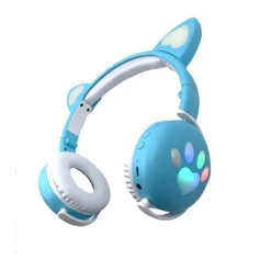 CUFFIE LED WIRELESS CON ORECCHIE DA GATTO CON 7 COLORI DI LUCE BLUETOOTH Q-MAX60