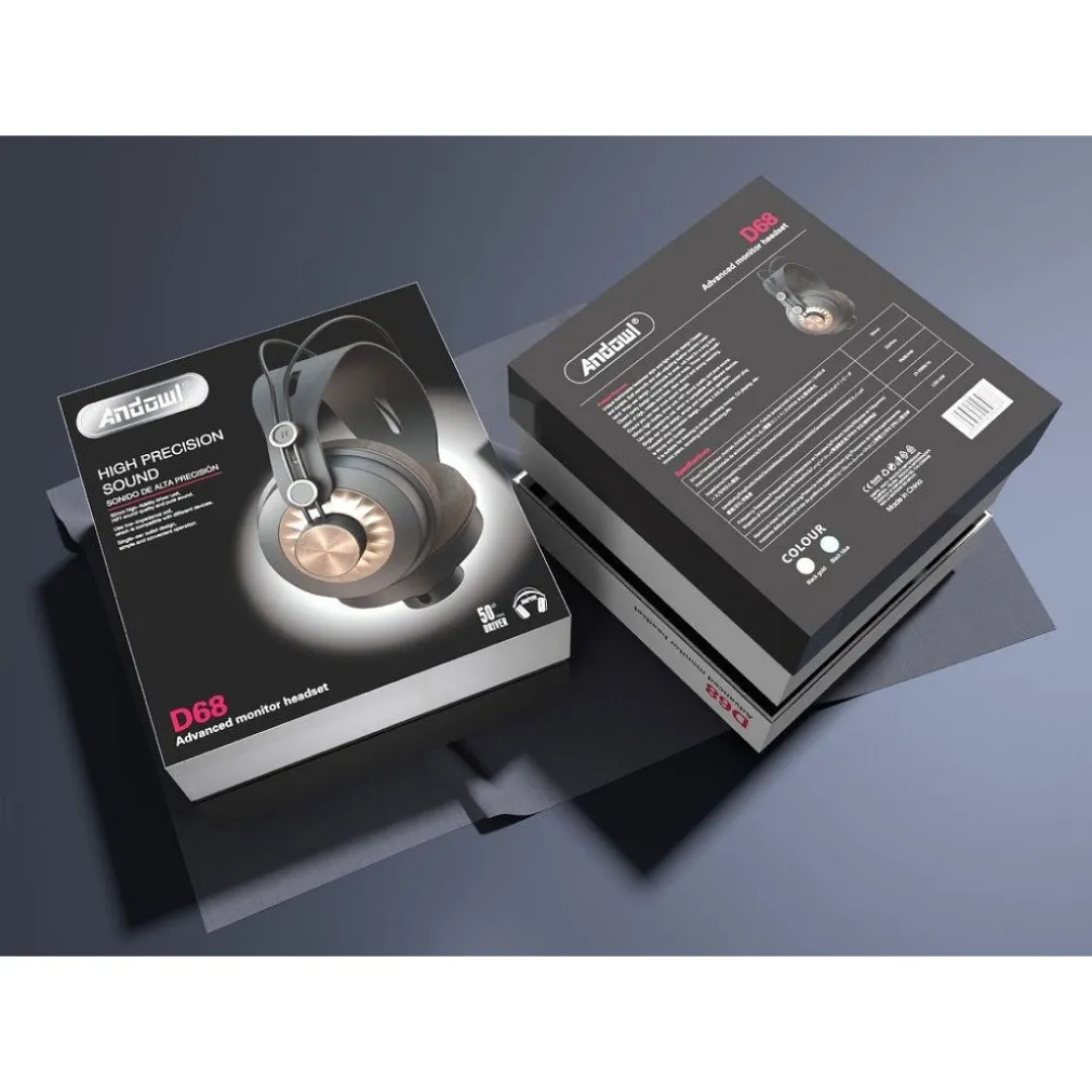 CUFFIE OVER-EAR CABLATE D68 HIFI STEREO JACK DA 3,5 MM MUSICA DESIGN ERGONOMICO