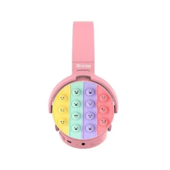 CUFFIE POPIT BAMBINE WIRELESS RADIO BLUETOOTH 5.0 PIEGHEVOLE SD USB COLORE ROSA