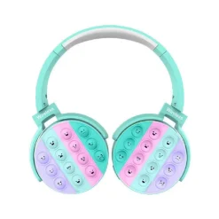 CUFFIE POPIT BAMBINI WIRELESS RADIO BLUETOOTH 5.0 PIEGHEVOLE SD USB AZZURRO