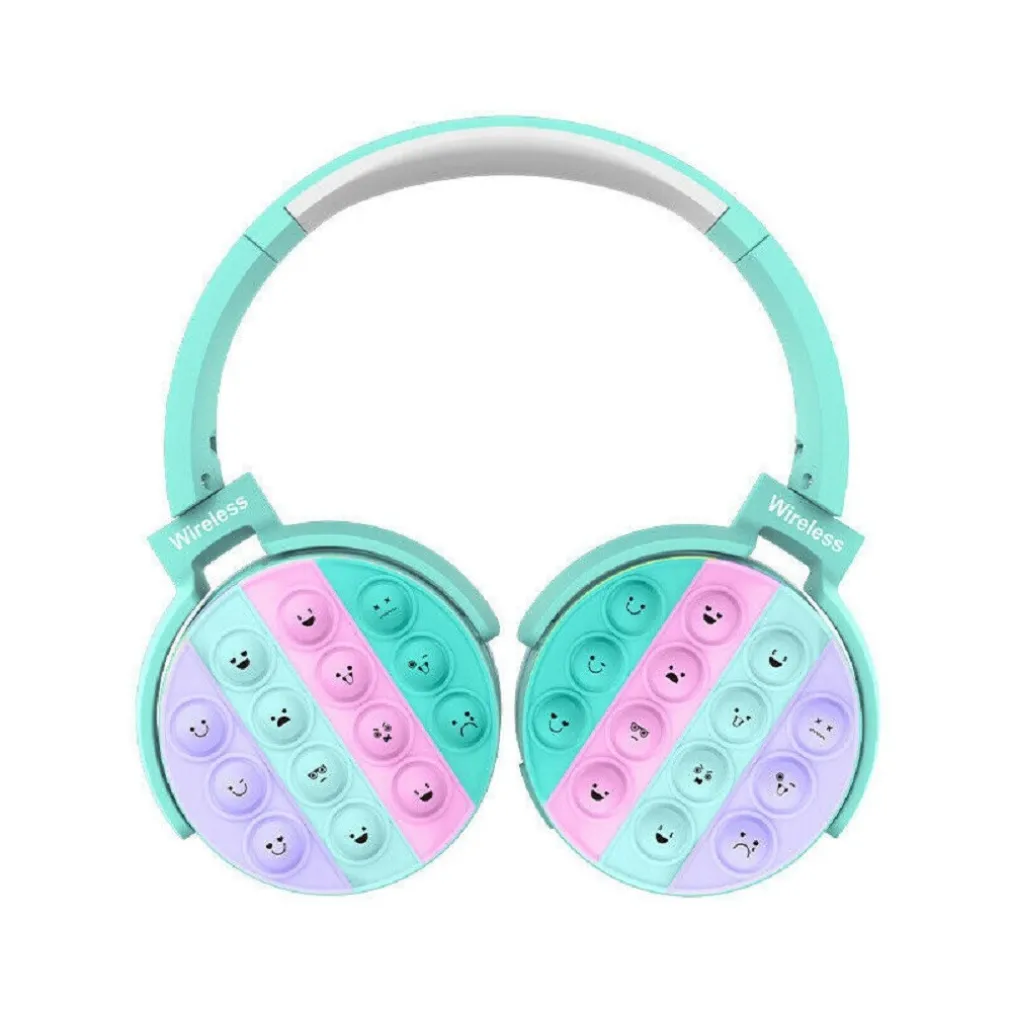 CUFFIE POPIT BAMBINI WIRELESS RADIO BLUETOOTH 5.0 PIEGHEVOLE SD USB AZZURRO