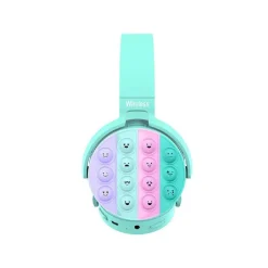 CUFFIE POPIT BAMBINI WIRELESS RADIO BLUETOOTH 5.0 PIEGHEVOLE SD USB AZZURRO