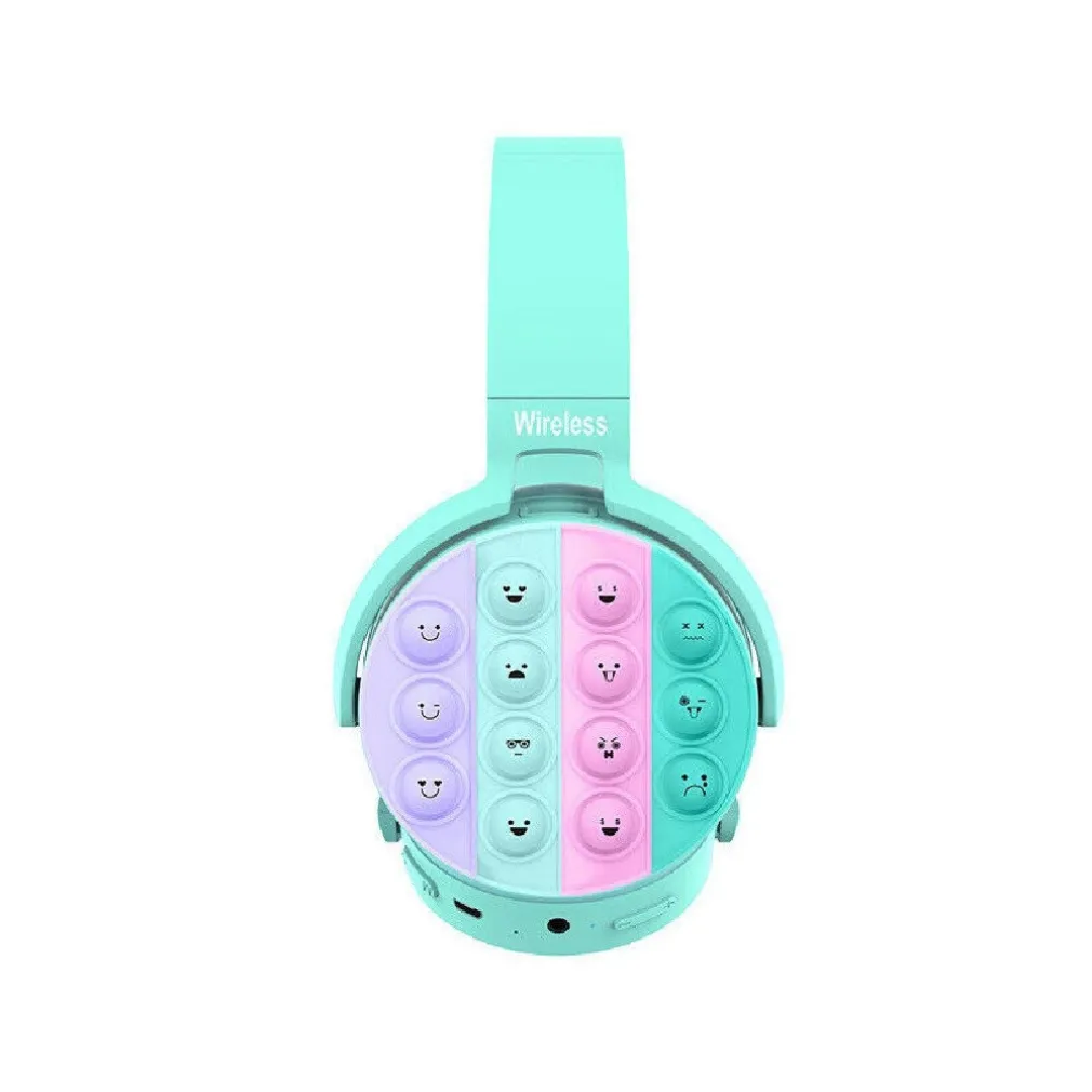 CUFFIE POPIT BAMBINI WIRELESS RADIO BLUETOOTH 5.0 PIEGHEVOLE SD USB AZZURRO