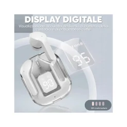 CUFFIE ULTRAPODS MAX AURICOLARI BLUETOOTH 5.3 WIRELESS CON MICROFONO DISPLAY LED