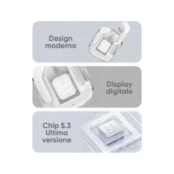 CUFFIE ULTRAPODS MAX AURICOLARI BLUETOOTH 5.3 WIRELESS CON MICROFONO DISPLAY LED