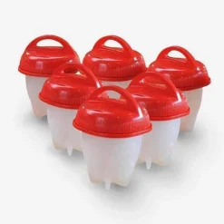 CUOCI UOVA IN SILICONE SENZA GUSCIO 6 PZ UOVO SODO FRITTATA OMELETTE EGGLETTES