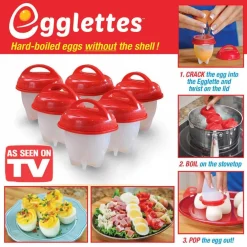 CUOCI UOVA IN SILICONE SENZA GUSCIO 6 PZ UOVO SODO FRITTATA OMELETTE EGGLETTES