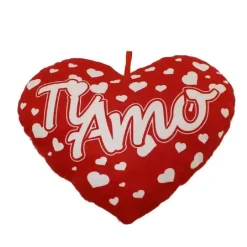 CUORE IN PELUCHE CUSCINO SCRITTA TI AMO 23CM SAN VALENTINO 2 MOD ASSORTITI 65620