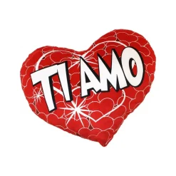 CUORE IN PELUCHE CUSCINO SCRITTA TI AMO 23CM SAN VALENTINO 2 MOD ASSORTITI 65620
