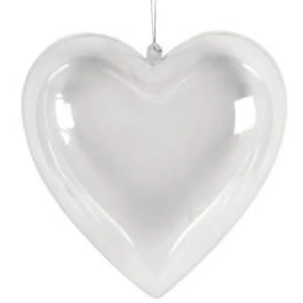 CUORE IN PLASTICA TRASPARENTE SCATOLINA PER DECOUPAGE DECORO SAN VALENTINO 16CM