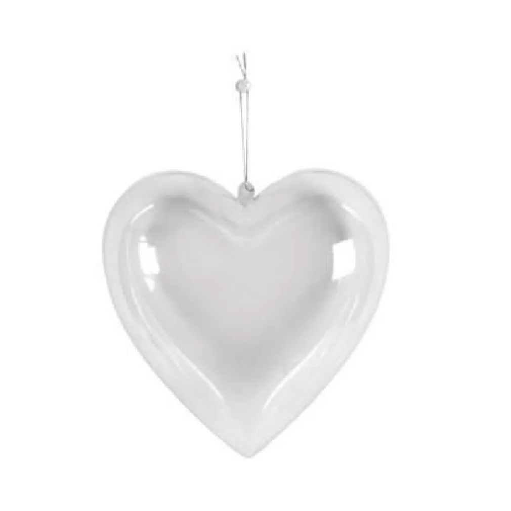 CUORE IN PLASTICA TRASPARENTE SCATOLINA PER DECOUPAGE DECORO SAN VALENTINO 16CM