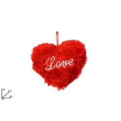CUORE ROSSO CON SCRITTA LOVE IN PELUCHE APPENDINO 20CM IDEA REGALO SAN VALENTINO