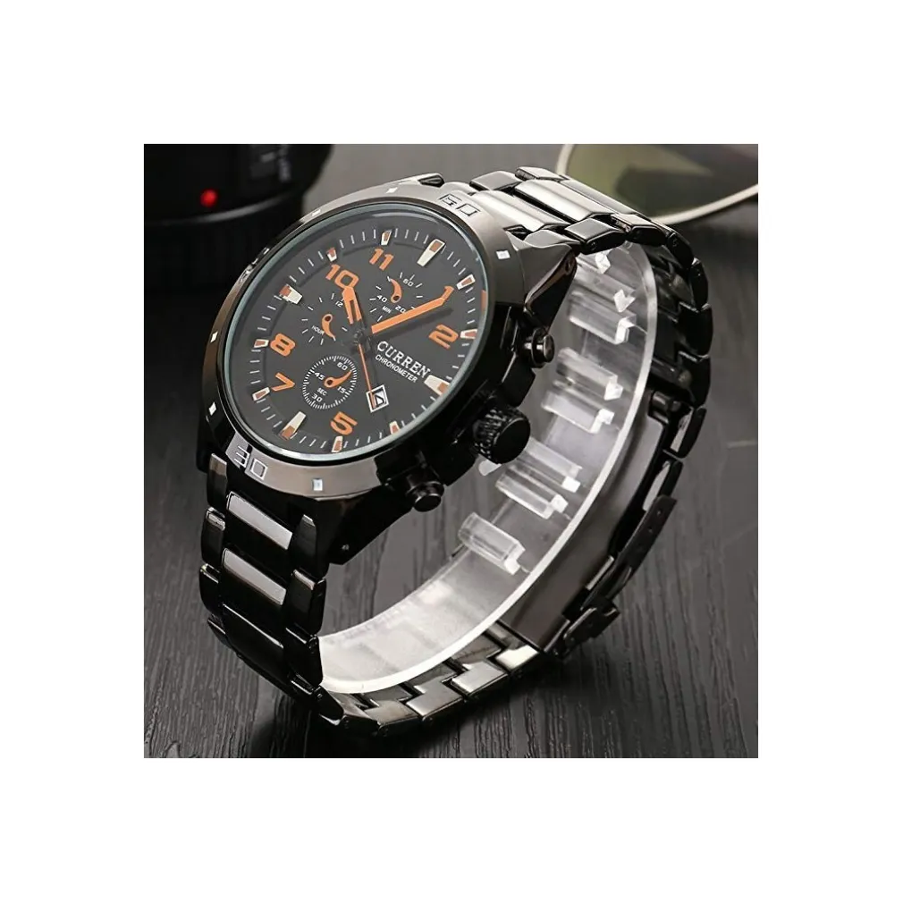 CURREN 8201 OROLOGI DA POLSO SPORTIVI ANALOGICI DI LUSSO TUNGSTENO D'ACCIAIO UOM