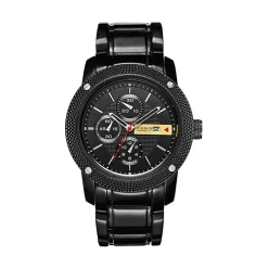 CURREN OROLOGIO AL QUARZO DA UOMO STILE SPORTIVO/MILITARE IN ACCIAIO DATA NERO