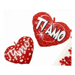 CUSCINO CUORE IN PELUCHE SCRITTA TI AMO 28CM SAN VALENTINO 2 MOD ASSORTITI 65484