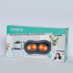 CUSCINO MASSAGGIATORE ELETTRICO CERVICALE MASSAGGIO BENESSERE LED SHIATSU TX-8069
