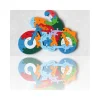 3D PUZZLE LEGNO FORMA DI MOTO EDUCATIVO LETTERE NUMERI BAMBINI IMPARARE