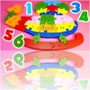 3D PUZZLE LEGNO FORMA ELICOTTERO EDUCATIVO LETTERE NUMERI BAMBINI IMPARARE DFH