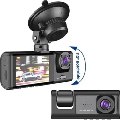 DASH CAM TELECAMERA A 3 VIE ANTERIORE DVR AUTO A 3CH HD 1080P REGISTRATORE VIDEOCAMERA