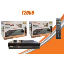 DECODER DIGITALE TERRESTRE T2 SET TOP BOX DVB-T2 HD H.265 USB SCART HDMI 4K T2658