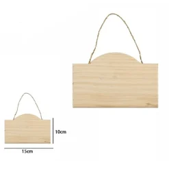 DECORAZIONE IN LEGNO DECOUPAGE DA APPENDERE CON CORDA INSEGNA 15 X 10 CM 74199A