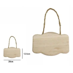 DECORAZIONE IN LEGNO NATURALE 20 X 12.5 CM DA APPENDERE CON CORDA INSEGNA 53610A
