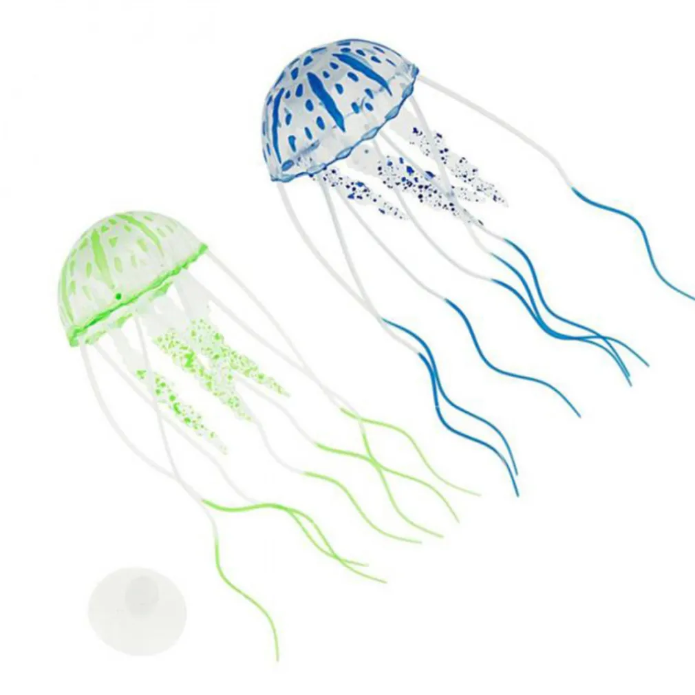 DECORAZIONE MEDUSA IN SILICONE PER ACQUARIO DOLCE E MARINO FLUORESCENTE PESCI