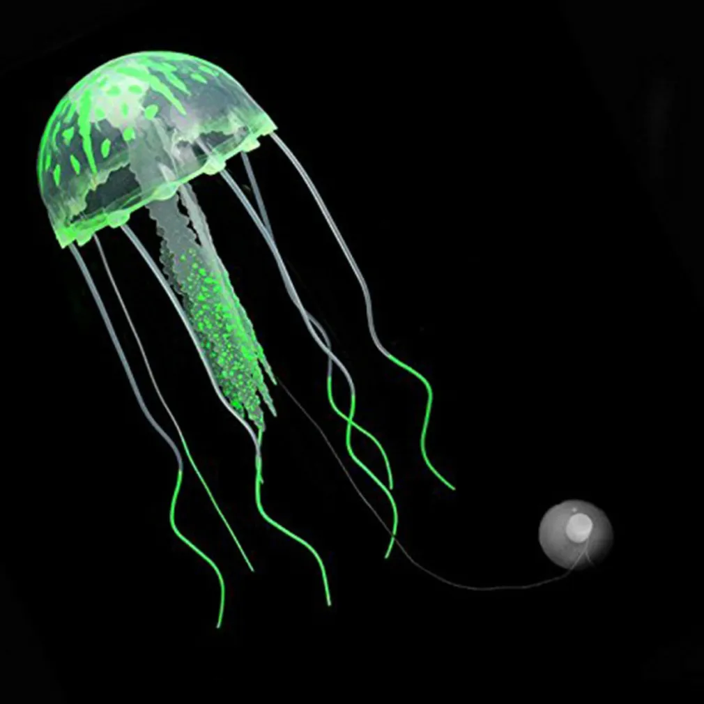 DECORAZIONE MEDUSA IN SILICONE PER ACQUARIO DOLCE E MARINO FLUORESCENTE PESCI