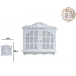 DECORAZIONE PARETE IN LEGNO BIANCO CASSETTA CONTATORE 3 APPENDINI CASA