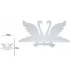 DECORAZIONE PARETE IN LEGNO BIANCO CON MENSOLA 2 APPENDINI CIGNI 23 X 39 CM