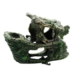 DECORAZIONE PER ACQUARIO RELITTO NAVE IMBARCAZIONE RESINA PESCI ACQUA ORNAMENTO