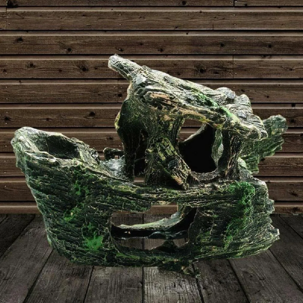 DECORAZIONE PER ACQUARIO RELITTO NAVE IMBARCAZIONE RESINA PESCI ACQUA ORNAMENTO