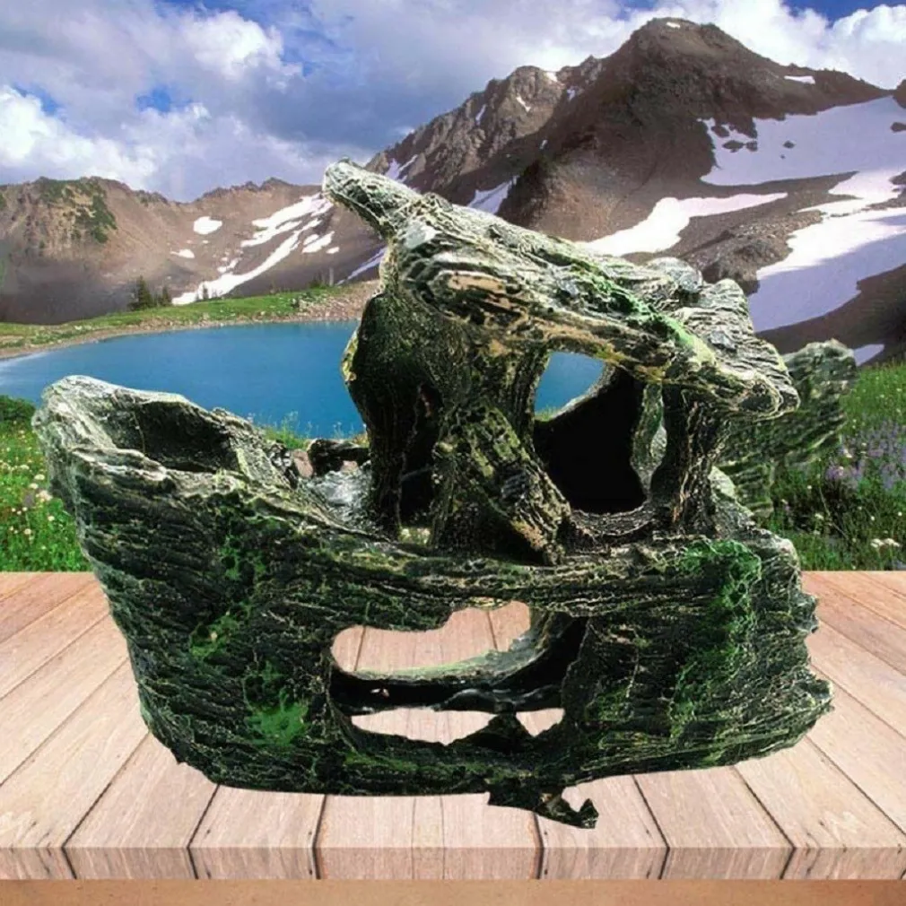 DECORAZIONE PER ACQUARIO RELITTO NAVE IMBARCAZIONE RESINA PESCI ACQUA ORNAMENTO