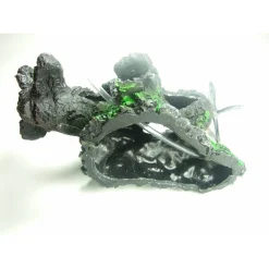 DECORAZIONE PER ACQUARIO ROTTAME AEREO CON ELICA RESINA PESCI ACQUA ORNAMENTO