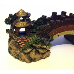 DECORAZIONE PER ACQUARIO PONTE SUBACQUEO RESINA PESCI ACQUA ORNAMENTO VASCA