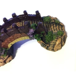 DECORAZIONE PER ACQUARIO PONTE SUBACQUEO RESINA PESCI ACQUA ORNAMENTO VASCA