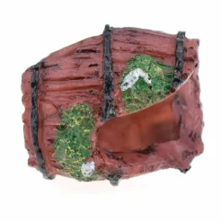 DECORAZIONE PER ACQUARIO BARILE RELITTO GROTTA RESINA PESCI ACQUA ORNAMENTO